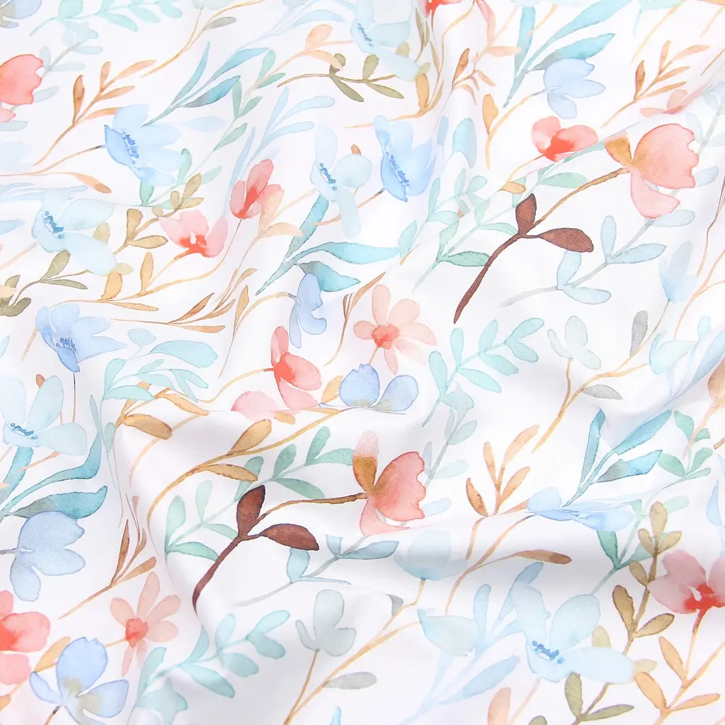 Сімейна постільна білизна ранфорс з простирадлом на резинці AQUARELLE FLOWERS CS1 COSAS (2200000066862) - фото 9