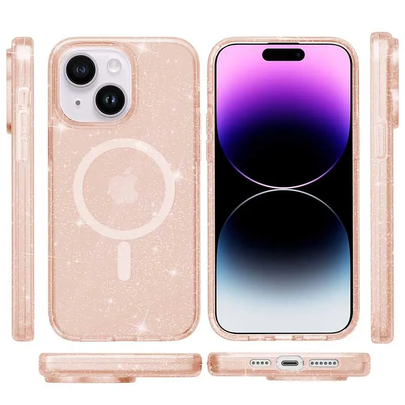 Чохол Epik TPU Galaxy Sparkle MagFit для Apple iPhone 15 Plus 6.7 Gold+Glitter - фото 2