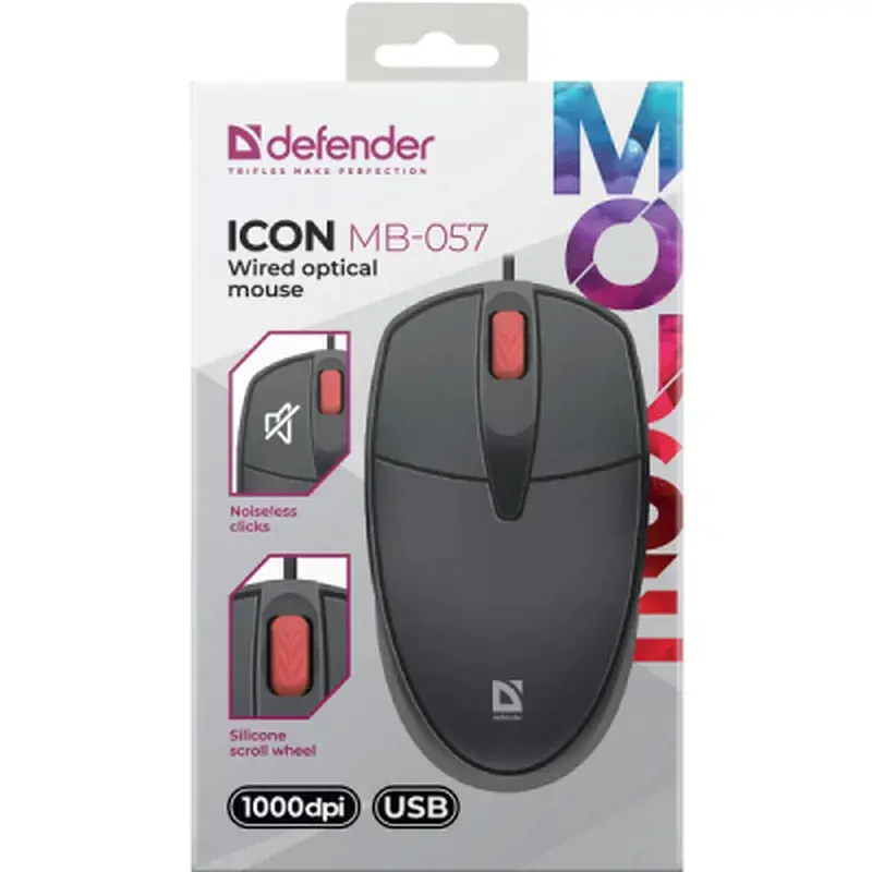 Мишка Defender Icon MB-057 USB Black (52057) - фото 4