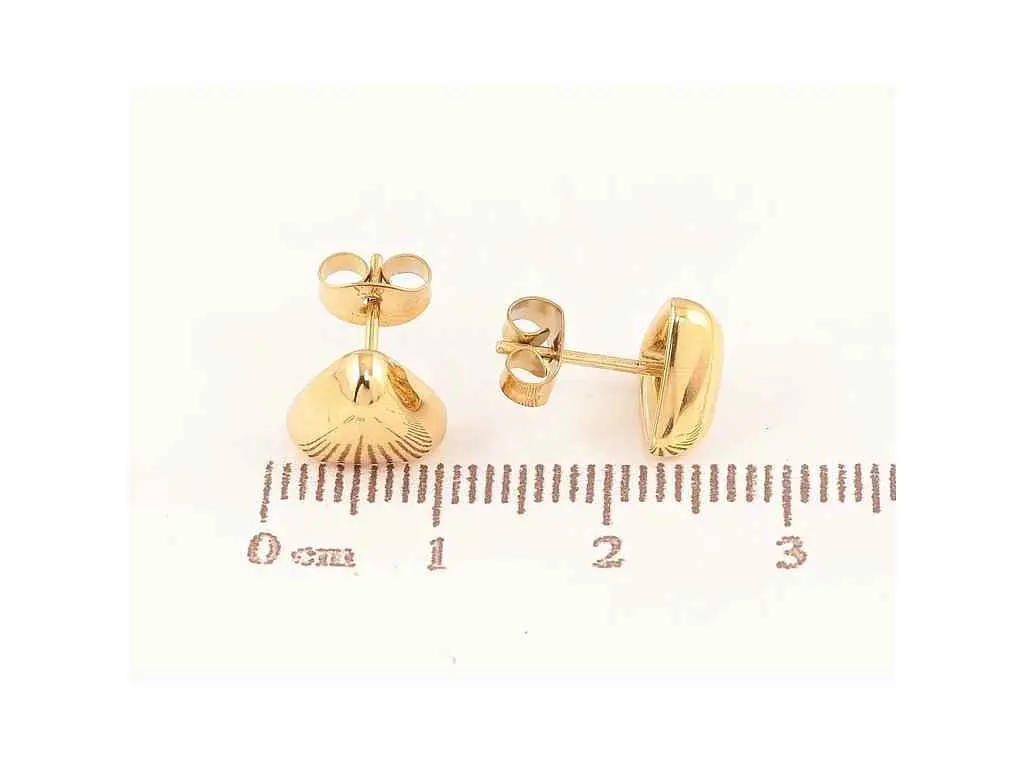 Сережки Xuping пусети TTM Stainless Steel 14K "Об'ємні трикутники" 9х9мм (335886) 1,2см - фото 2