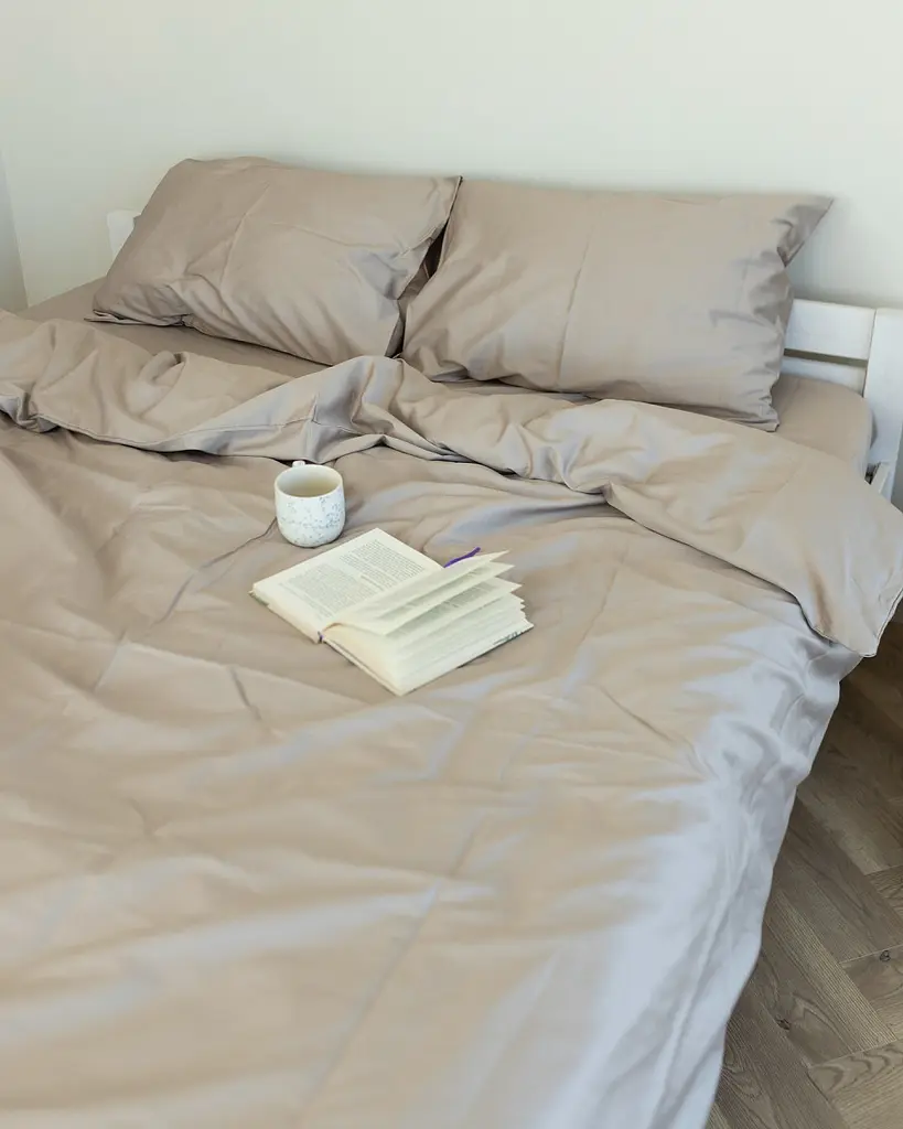 Постільна білизна полуторна Dushka Home Сатин Люкс 20904 160х215 см світло-сірий - фото 3