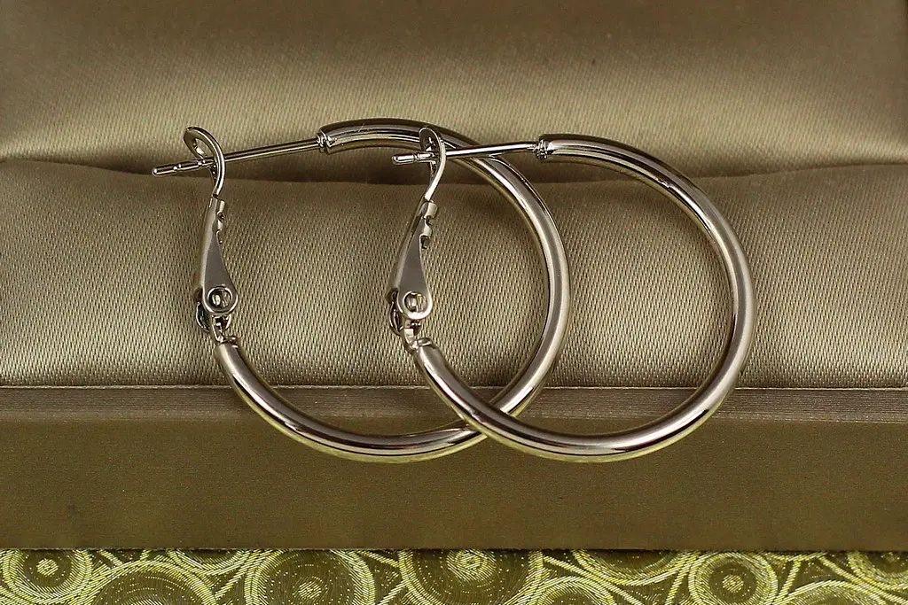 Сережки кільця Xuping Jewelry гладкі 2,5 см сріблясті