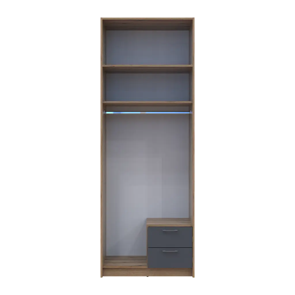 Шафа для одягу Doros Ронді з антресолей Дуб Артизан/Графіт 2ДСП 82х52х236 (80737808) - фото 5
