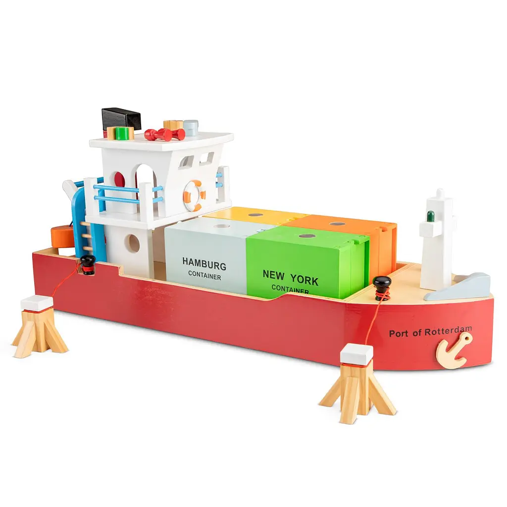 Ігровий набір New Classic Toys Контейнерне судно з 4 контейнерами (art10900) - фото 3