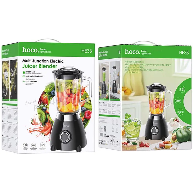 Блендер Hoco HE33 Electric Retro Juicer 500 Вт (1,5 л) черный - фото 5