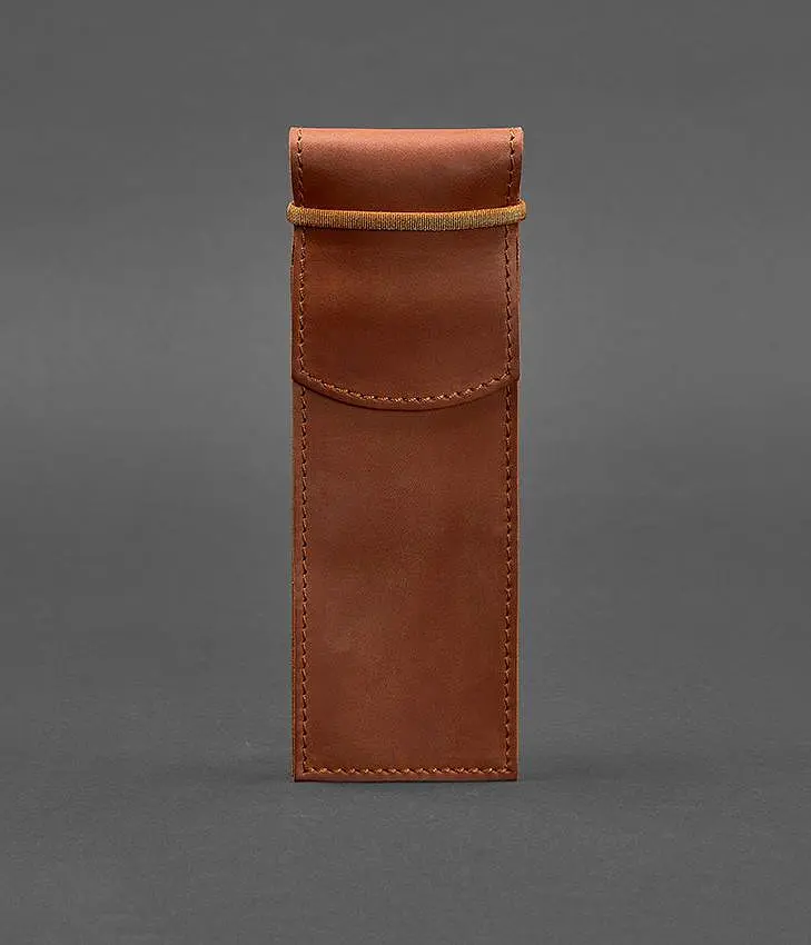 Кожаный чехол для ручек 1.0 светло-коричневый Crazy Horse - фото 2