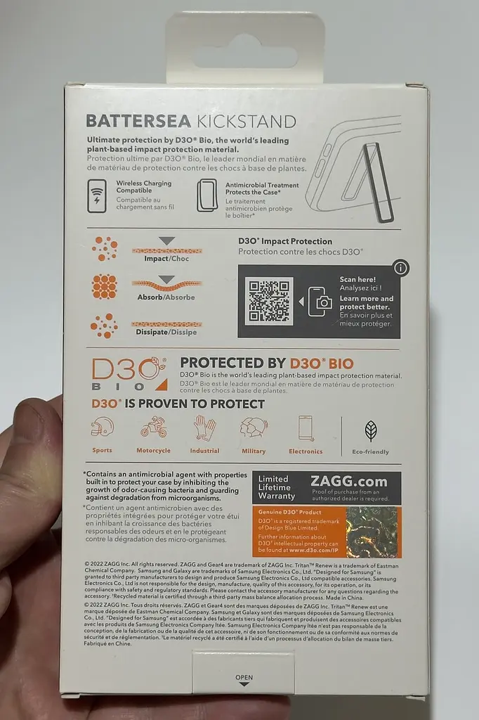 Оригінальний протиударний чохол для Samsung Galaxy S23 Ultra (S918) GEAR4 Battersea D3O Black з підставкою - фото 6