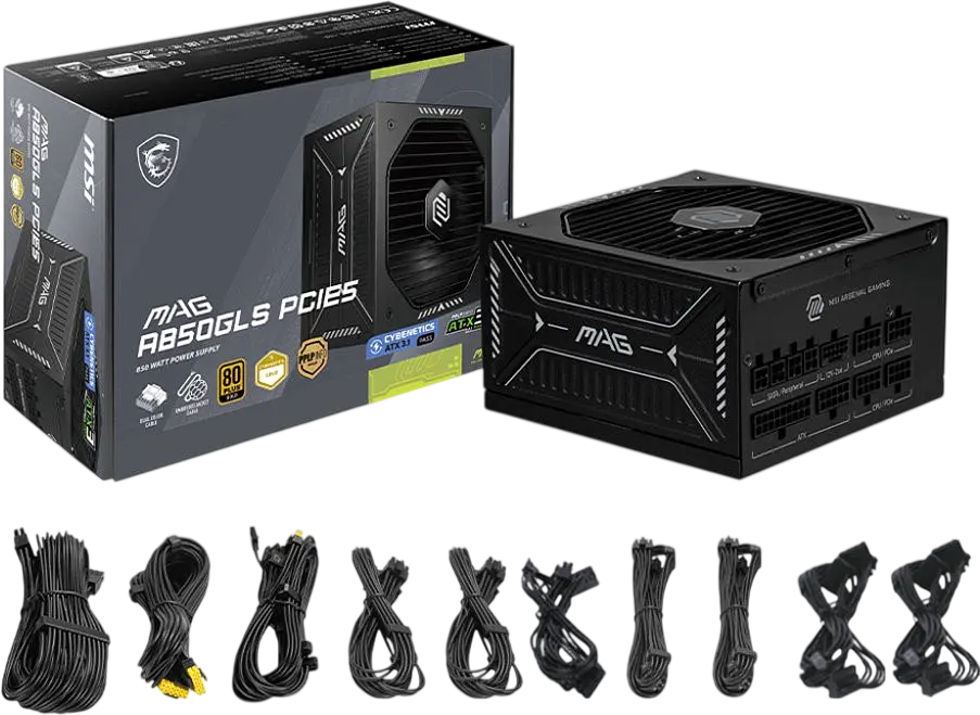 Блок живлення MSI MAG A850GLS PCIE5 850W 80+ Gold - фото 5