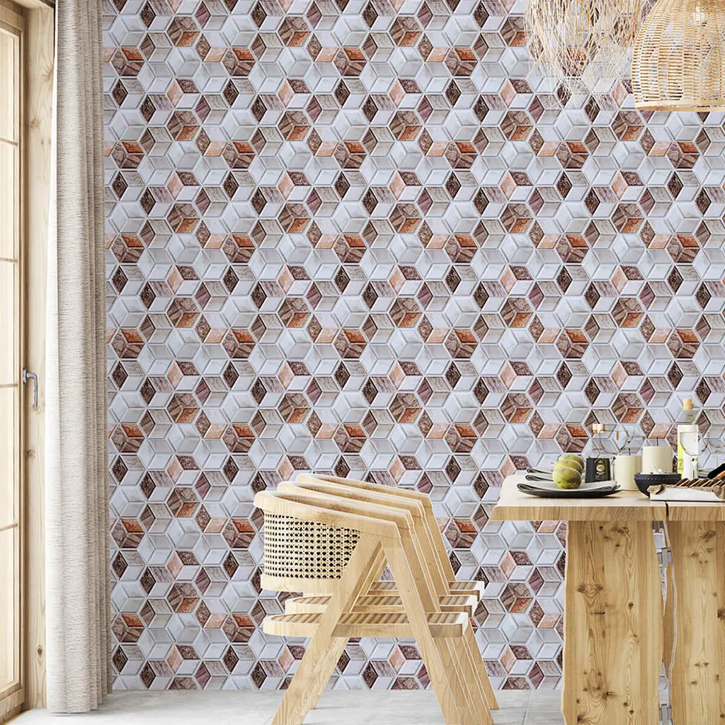Декоративна плитка ПВХ на самоклейці Sticker Wall SW-00001135 3D куби 300х300х5мм, ціна за 1 шт. - фото 5