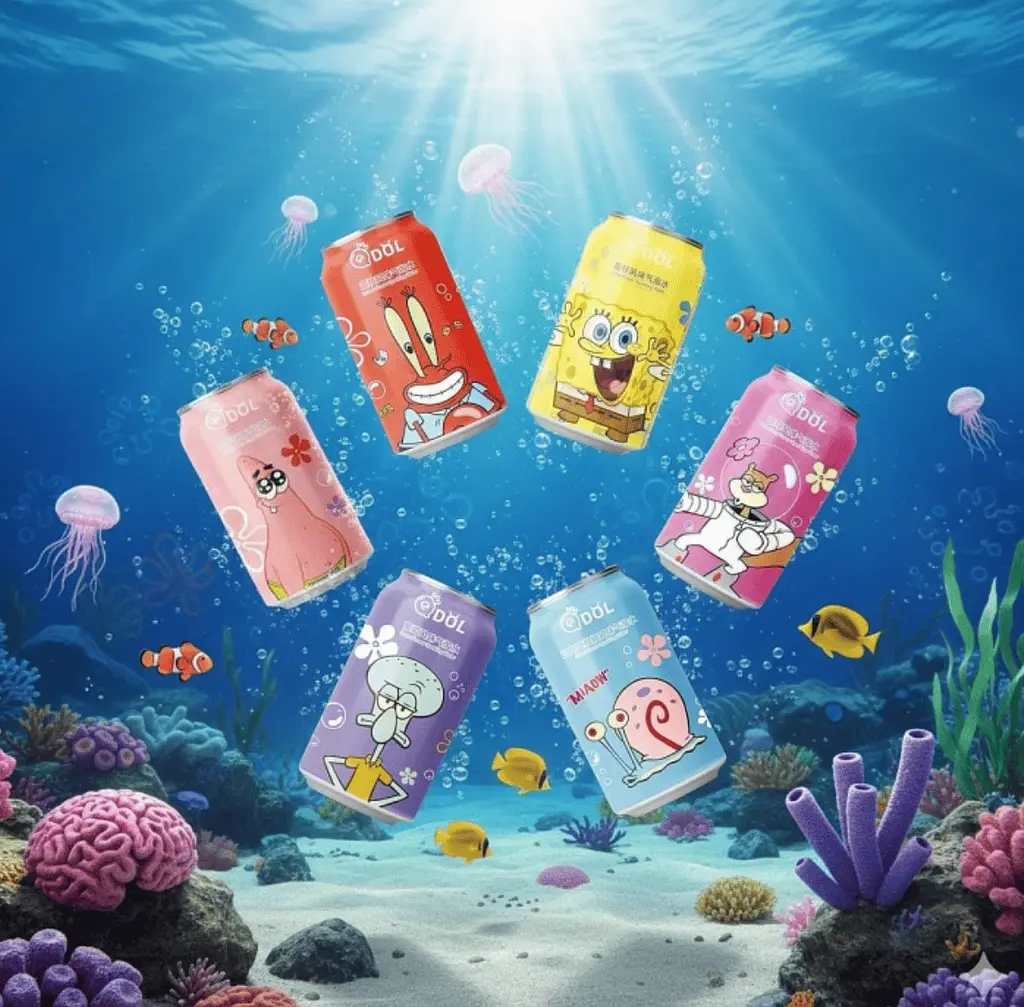 Газований напій Qdol Spongebob Squarepants Lychee Містер Крабс 330мл - фото 7