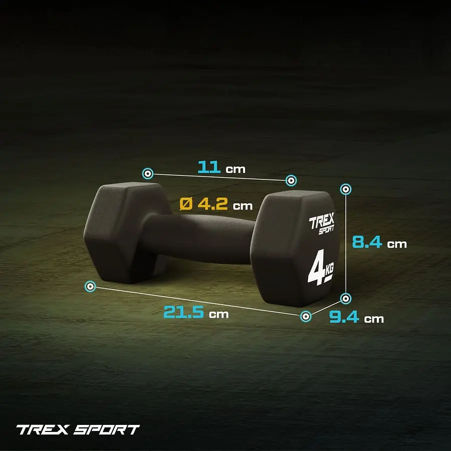 Гантелі для фітнесу неопренові TREX Sport TX-040VD 2x4кг - фото 3