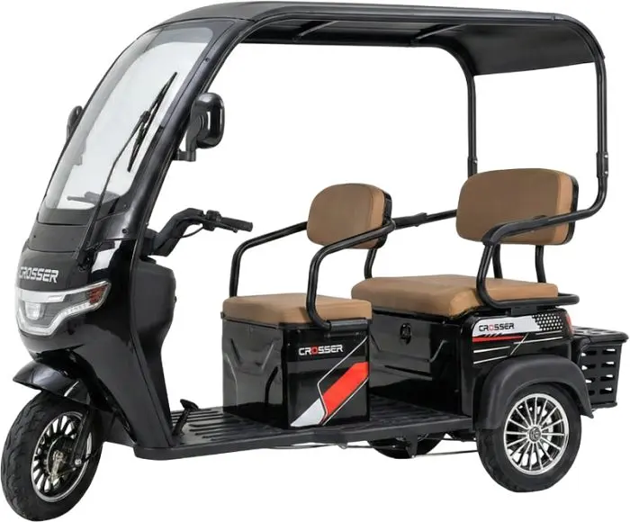 Электроскутер Трехколесный Crosser TR7 VAGON (1000W, 72V,24Ah) Черный - фото 2