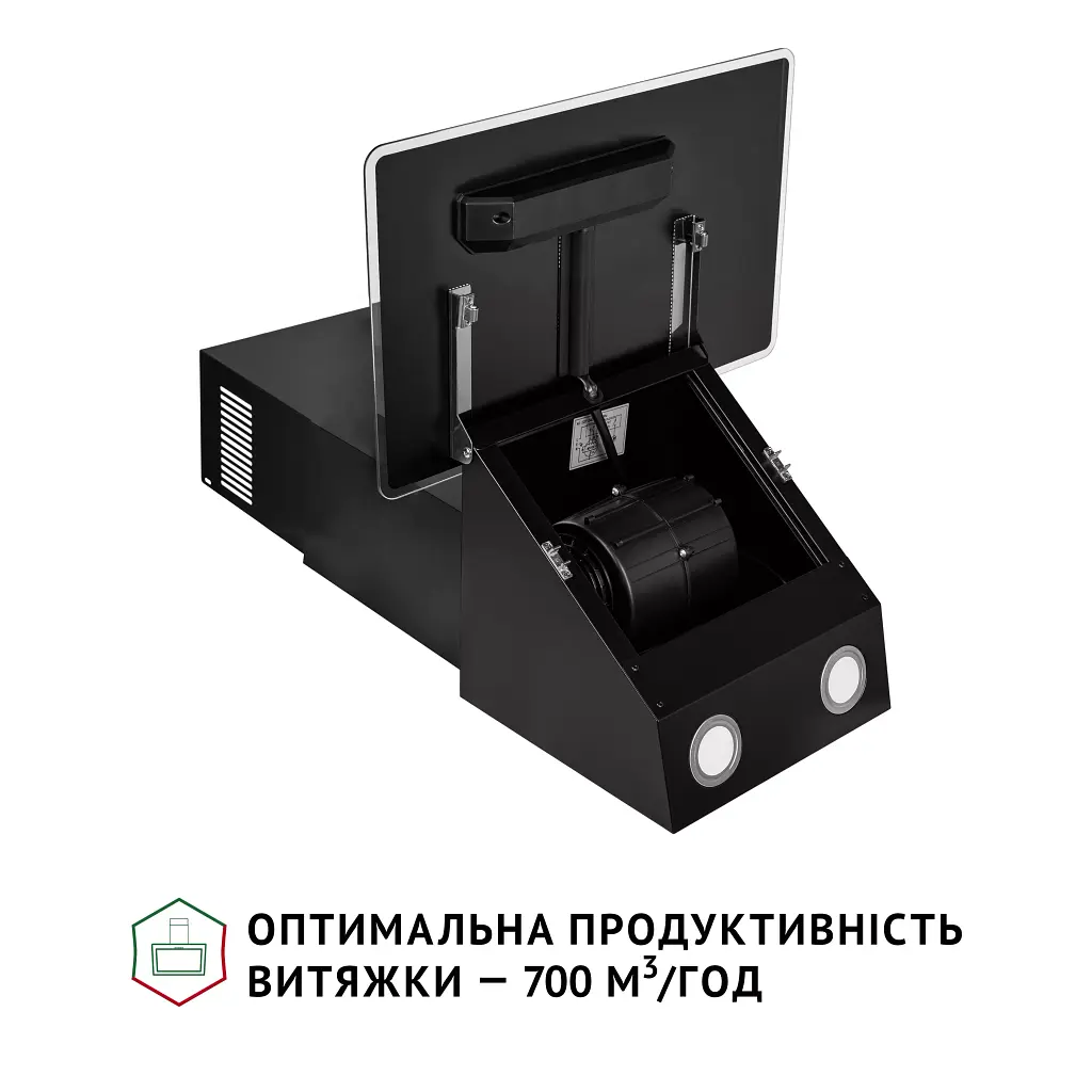 Вытяжка декоративная наклонная PERFELLI VICCO 5HSR NERO - фото 6
