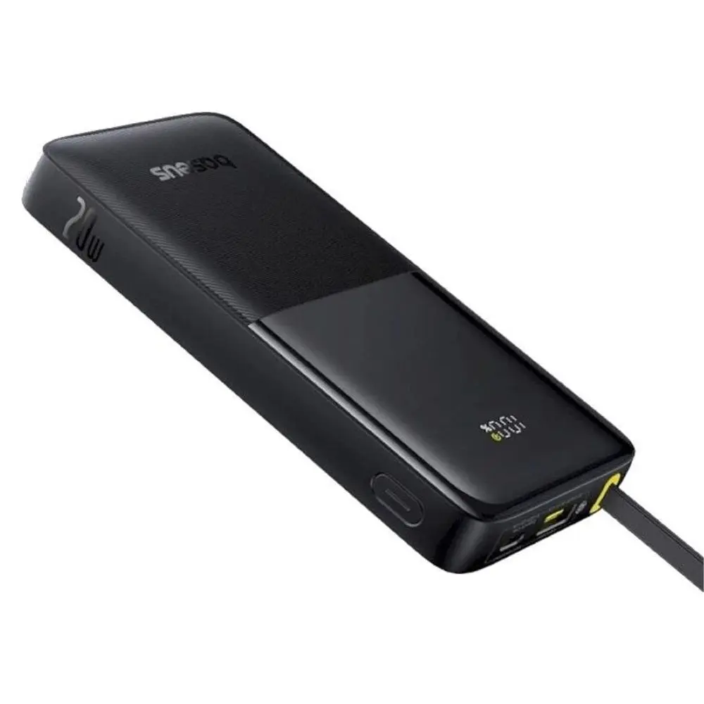 Зовнішній акумулятор Baseus Bipow 2 Digital Display Power Bank With Built-in USB-C Cable 10000mah 20W Cluster Black (P10077101113-00) - фото 5