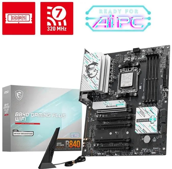 Материнська плата MSI B840 GAMING PLUS WIFI (B840 GAMING PLUS WIFI) (Socket AM5, AMD B840, ATX) - фото 5