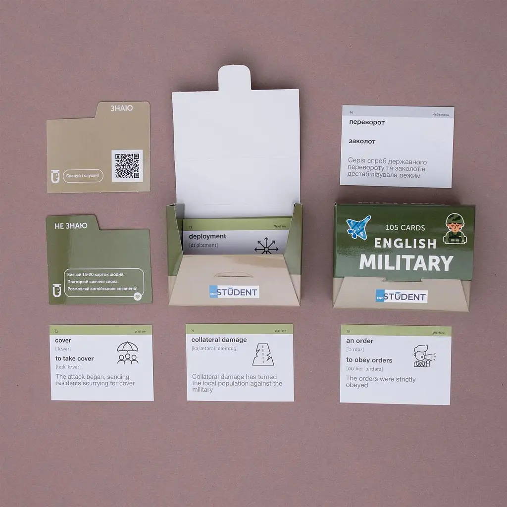 Картки для вивчення англійської мови English Student. Military English - фото 2