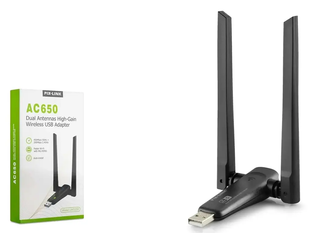 USB Wi-Fi адаптер PIX-LINK LVUAC23D AC650 5ГГц, 802.11ac, 450Mbit - фото 2