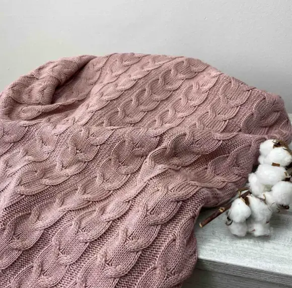 Плед Прованс Глория Косы 180х140 см пепел розы (14493) - фото 2