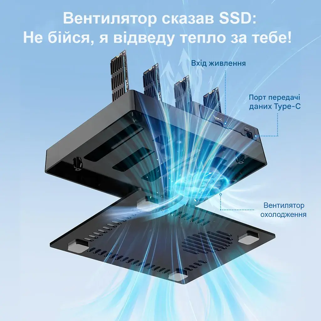 Док-станція для накопичувачів Maiwo 4*NVMe M.2 SSD Key M/B+M to USB4.0 USB-C 40Gbps (K3015P4) - фото 6