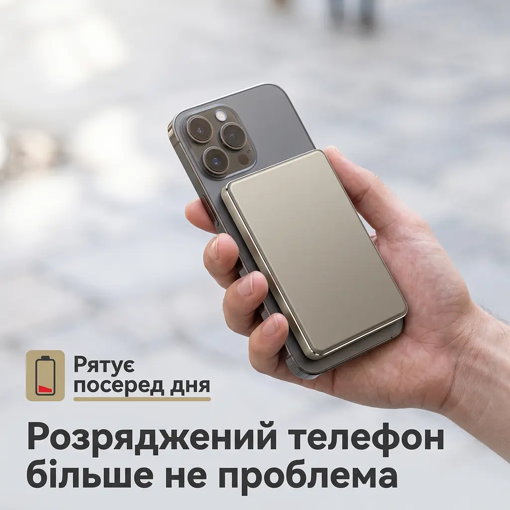 Магнітний павербанк Essager з бездротовою зарядкою 15 Вт та швидкою PD 20 Вт на 5000 мАг - фото 4