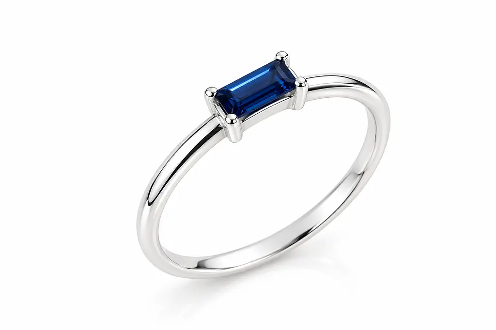 Каблучка Jewellery Continent з білого золота із сапфіром 19 (К-0922)