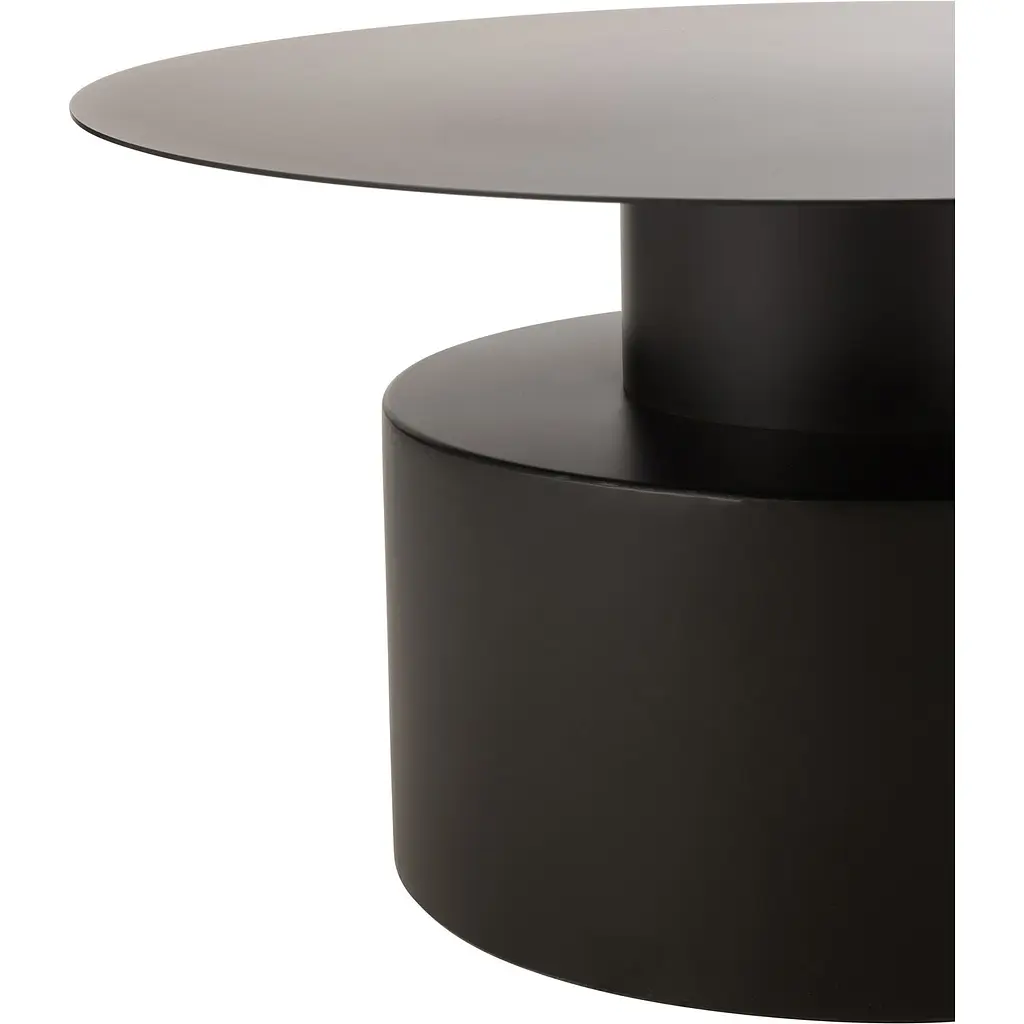 Кофейный столик J-line металлический с круглой столешницей 41 см черный (46190) - фото 2