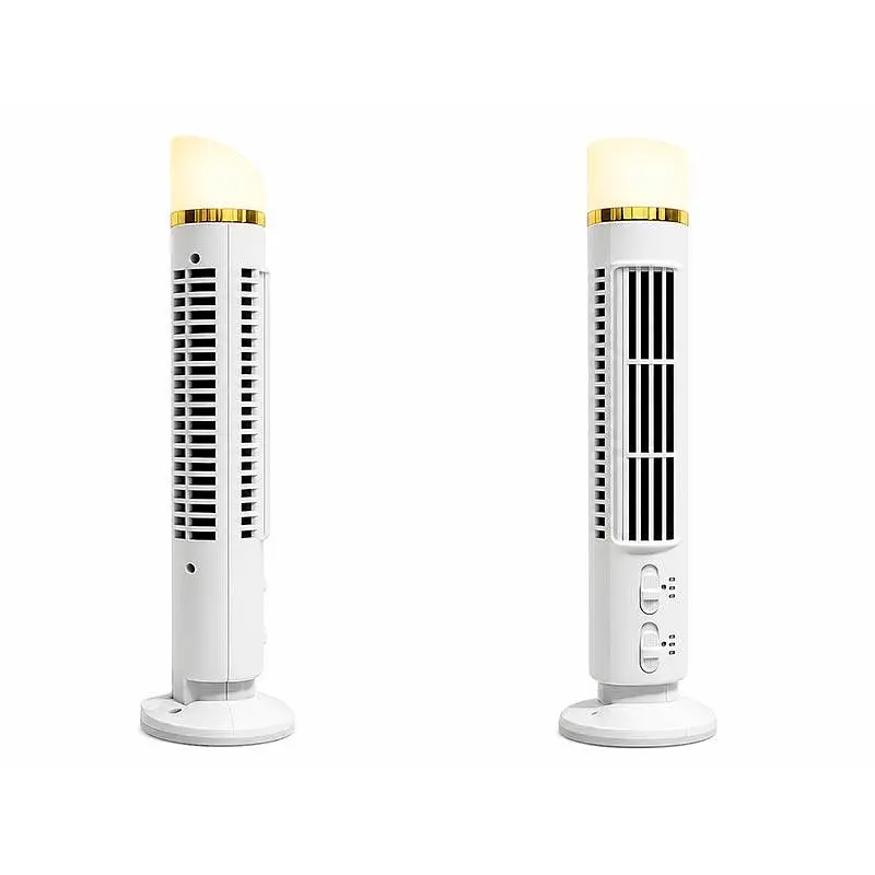 Вентилятор Bladeless Tower Fan FS-001 2 рівня LED підсвітка живлення від батарейок AAA / USB / розетки 220в AC Power|