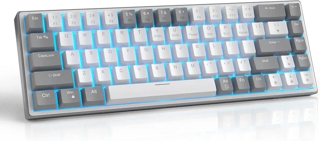 Ігрова механічна дротова клавіатура MageGee Sky68 / 60% /68 клавіш / Red Switch / White - фото 2