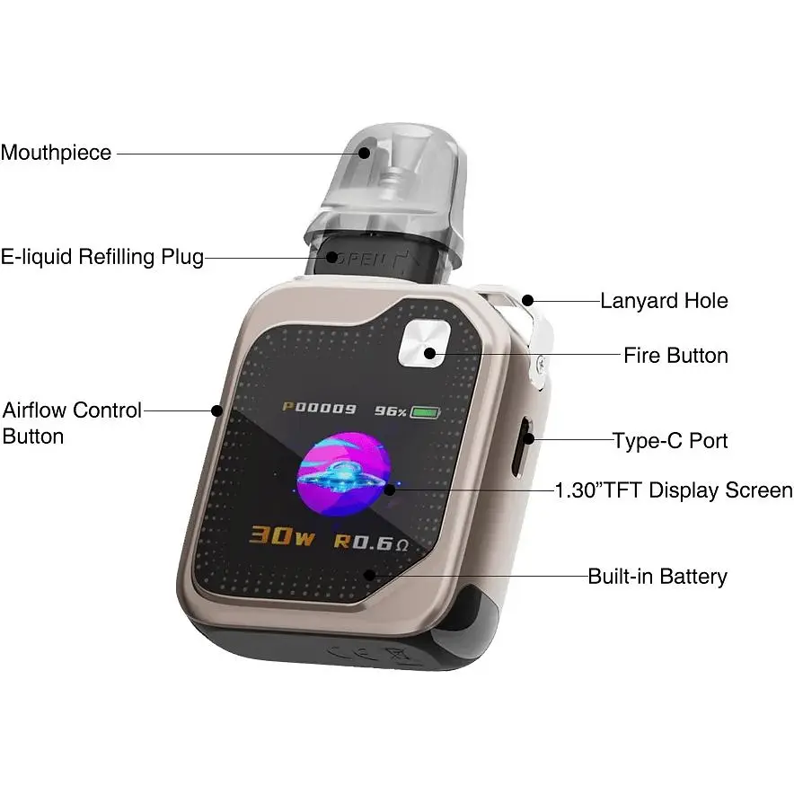 Под-система Lost Vape POD System Ursa Baby 3 30W Pod 1200mAh 2.5ml Kit Lavender Ice (17755) - фото 4