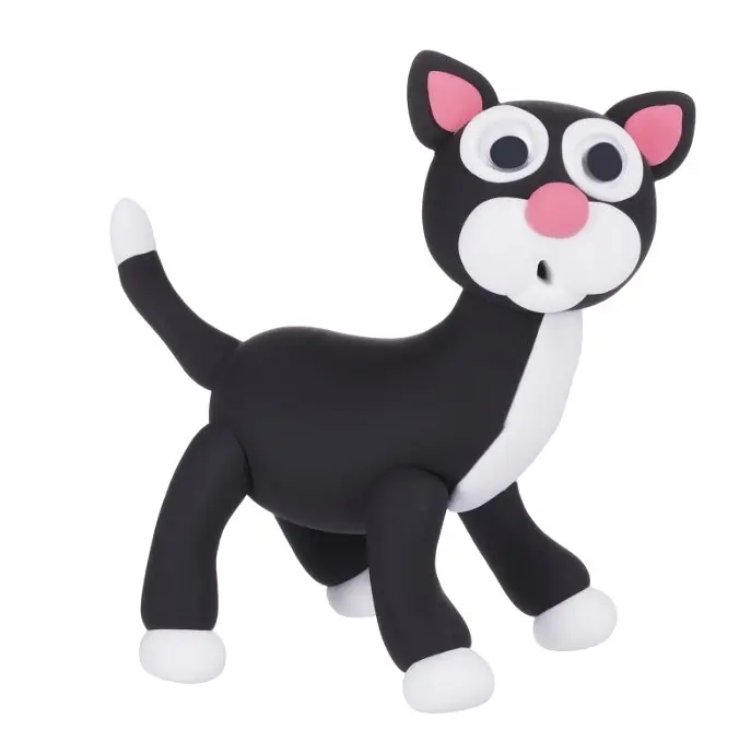 Маса для ліплення Paulinda Super Dough Fun4one Кіт з рухомими очима чорний (PL-1 561) - фото 2