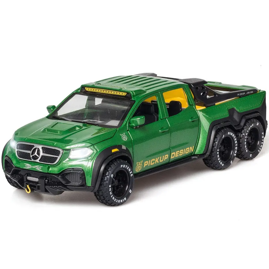 Колекційна металева модель автомобіля АвтоЕксперт Mercedes-Benz X-Class 6x6 Monster Pickup з інерцією, світлом та звуком 1:32 - фото 2