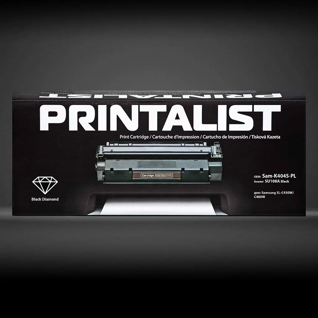 Картридж тон. PRINTALIST для Samsung SL-C430W/C480W аналог SU108A Black ( 1500 ст.) (Sam-K404S-PL) - фото 2