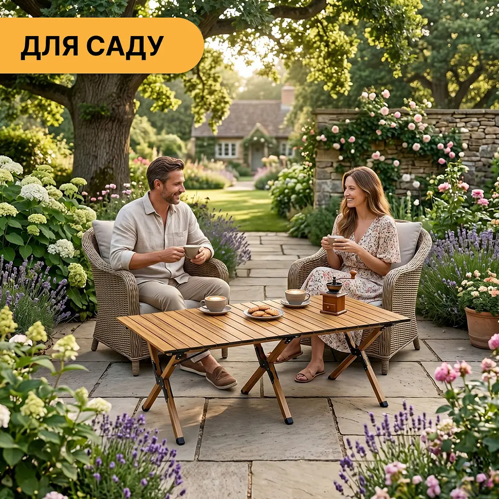 Розкладний туристичний стіл LEOBRO Camp Wood XL (LB-1069) - фото 2