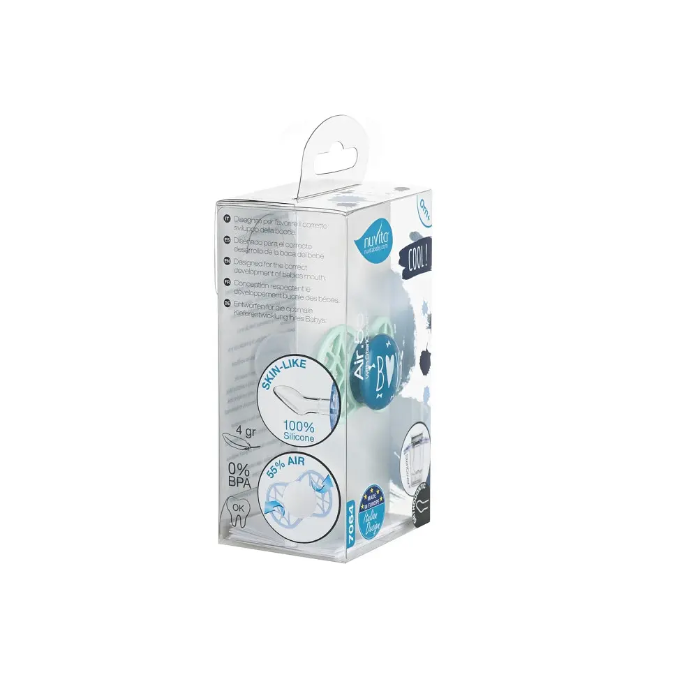 Пустышка Nuvita 7064 Air55 Cool ортодонтическая 0m+ BOY зеленая NV7064NG - фото 5