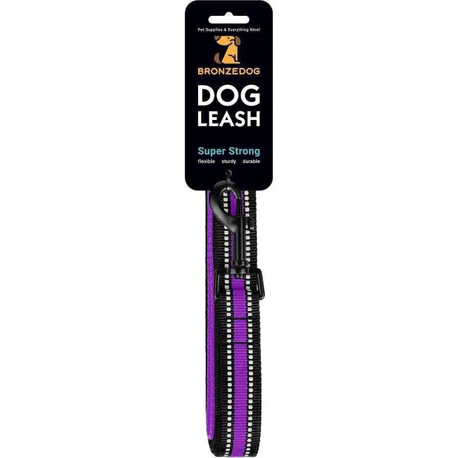 Поводок для собак BronzeDog Mesh, размер S, 200х1,6 см, фиолетовый - фото 6