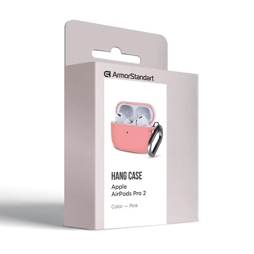 Силіконовий чохол для навушників Apple AirPods Pro 2 2022, Hang Case, рожевий, ультратонкий захисний кейс товщиною 2 мм, захист від подряпин, пилу та ударів, компактний, з карабіном для кріплення, ArmorStandart (ARM68588) - фото 8