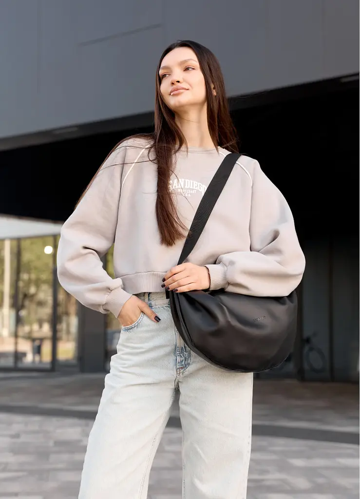 Сумка жіноча Sambag HOBO BAG-GLOVE Чорна 28 х 58 х 4 см (53400001) - фото 5