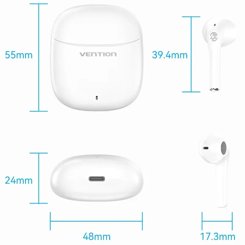 Навушники TWS Vention Elf Earbuds E02 White - фото 8