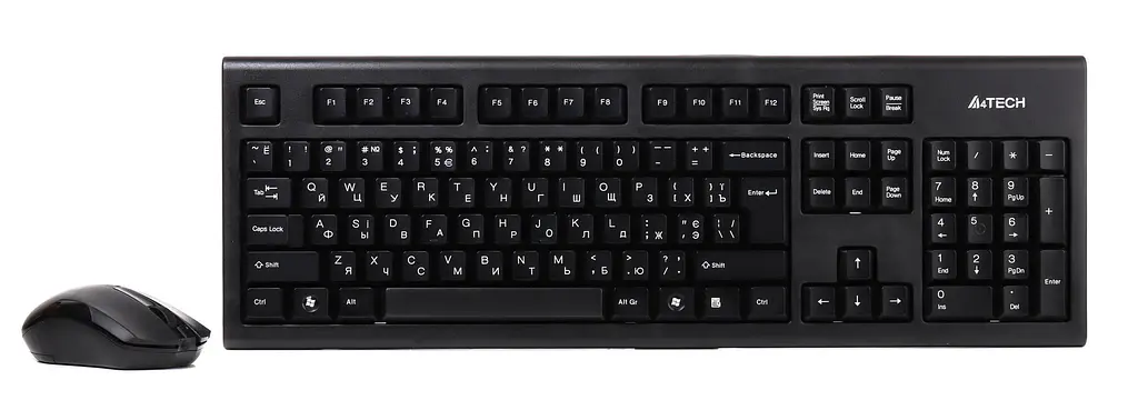 Бездротовий комплект (клавіатура + миша) A4Tech 3000N V-Track Wireless Black (3000N (GK-85+G3-200N)) - фото 2