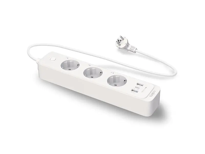 Мережевий фільтр-подовжувач TP-LINK TAPO P300 Smart Wi-Fi Power Strip White, 3 розетки, 1xUSB-C, 2xUSB, 1.5м