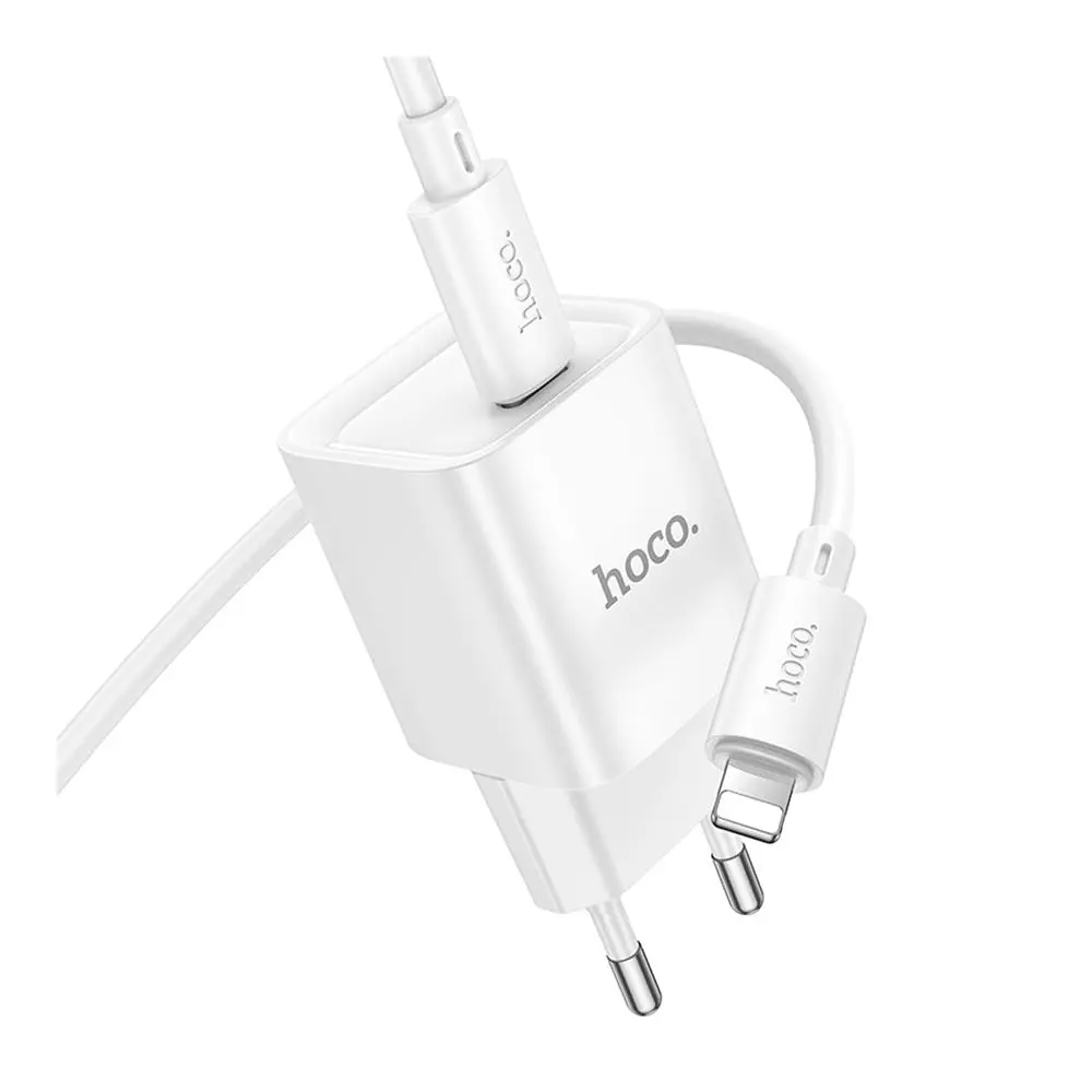Зарядний комплект Hoco C146A Mini Charger 1USB-C PD/QC 20W 5V/3A Type-C to Lightning 1 м White (35278_3345664) - фото 5