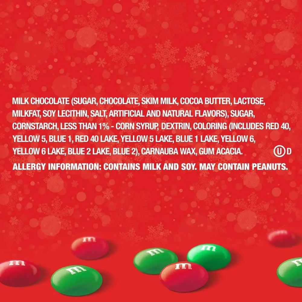 Драже M&M's Milk Chocolate Holiday Blend Red & Green Christmas Candy 1077.3 г - фото 5