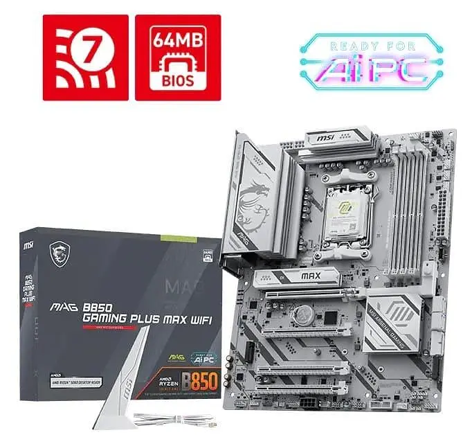 Материнська плата MSI MAG B850 GAMING PLUS MAX WIFI (MAG B850 GAMING PLUS MAX WIFI) (Socket AM5, AMD B850, ATX) U1 - фото 5