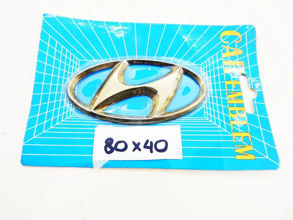 Емблема Hyundai (Золото) 80х40 мм (на скотчі) - фото 2