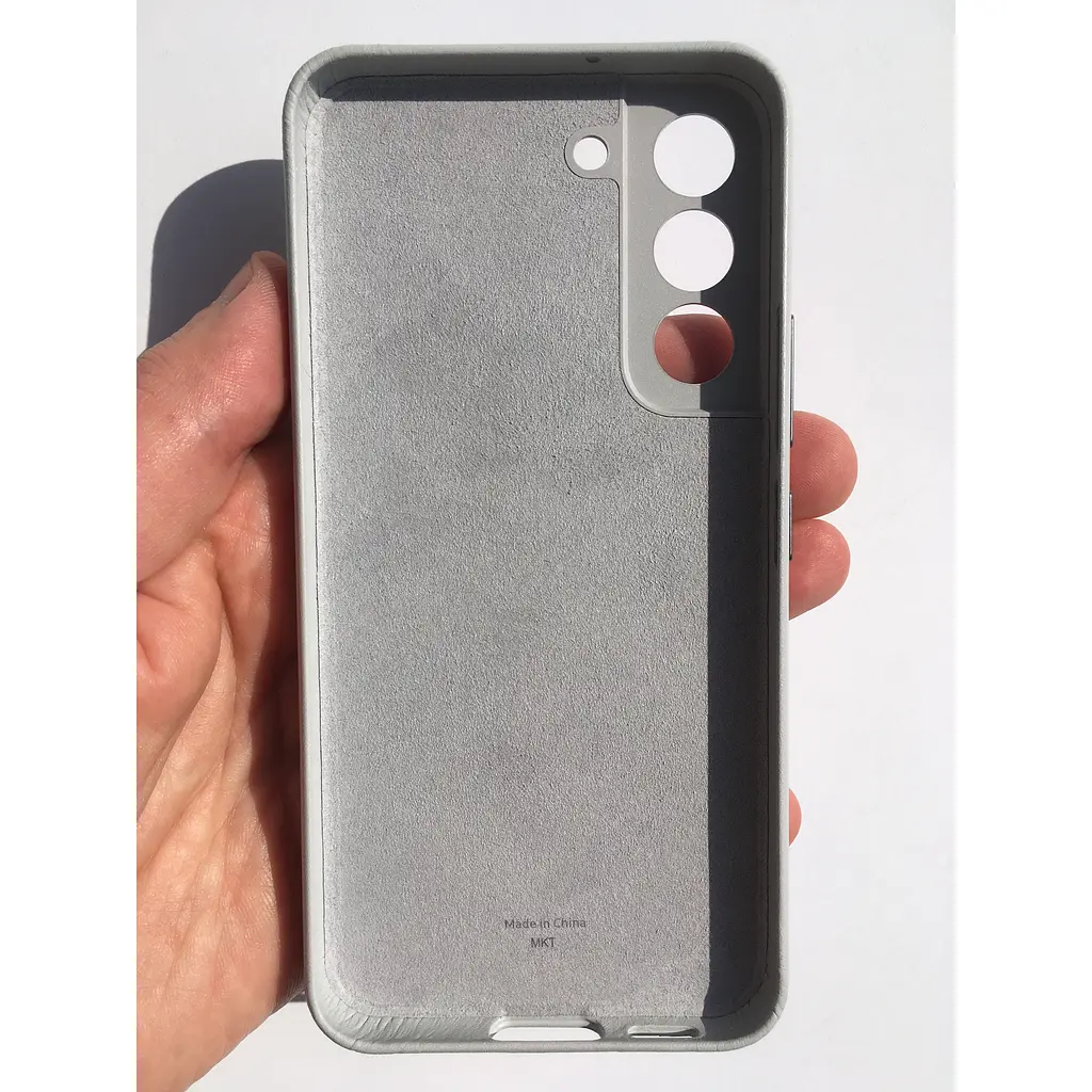 Оригінальний шкіряний чохол Leather Cover для Samsung Galaxy S22 Plus EF-VS906LJEGRU S906 Light Gray - фото 3