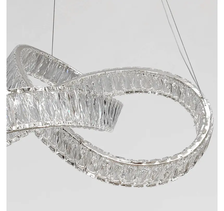 Підвісна кришталева LED-люстра Artlight 536/600CH у формі нескінченності, хром, 120 Вт, від 13-20 м² - фото 4