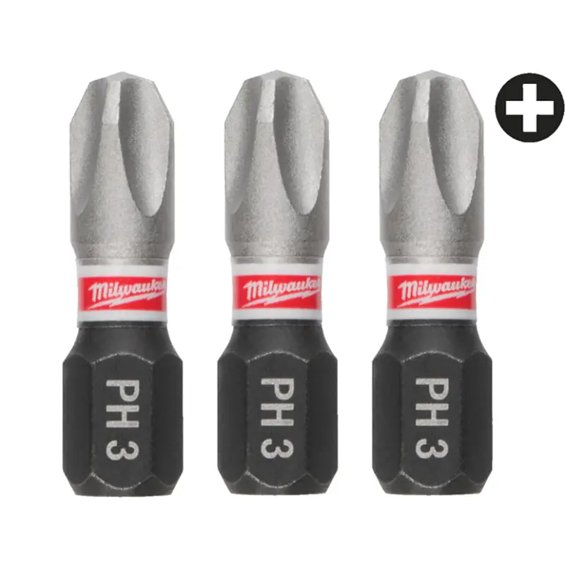 Біта SHOCKWAVE MILWAUKEE, PH3, 25мм, (3шт)