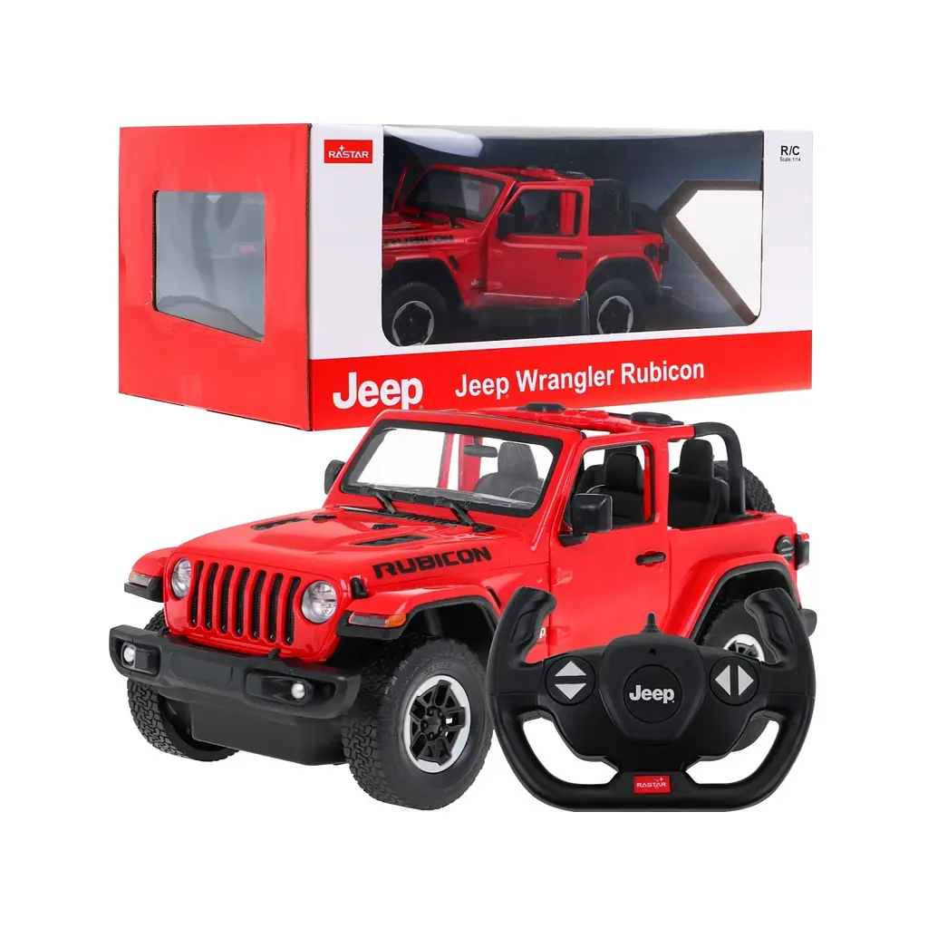 Машинка Rastar Jeep Wrangler JL на управлении 1:14 красный 79400 - фото 2