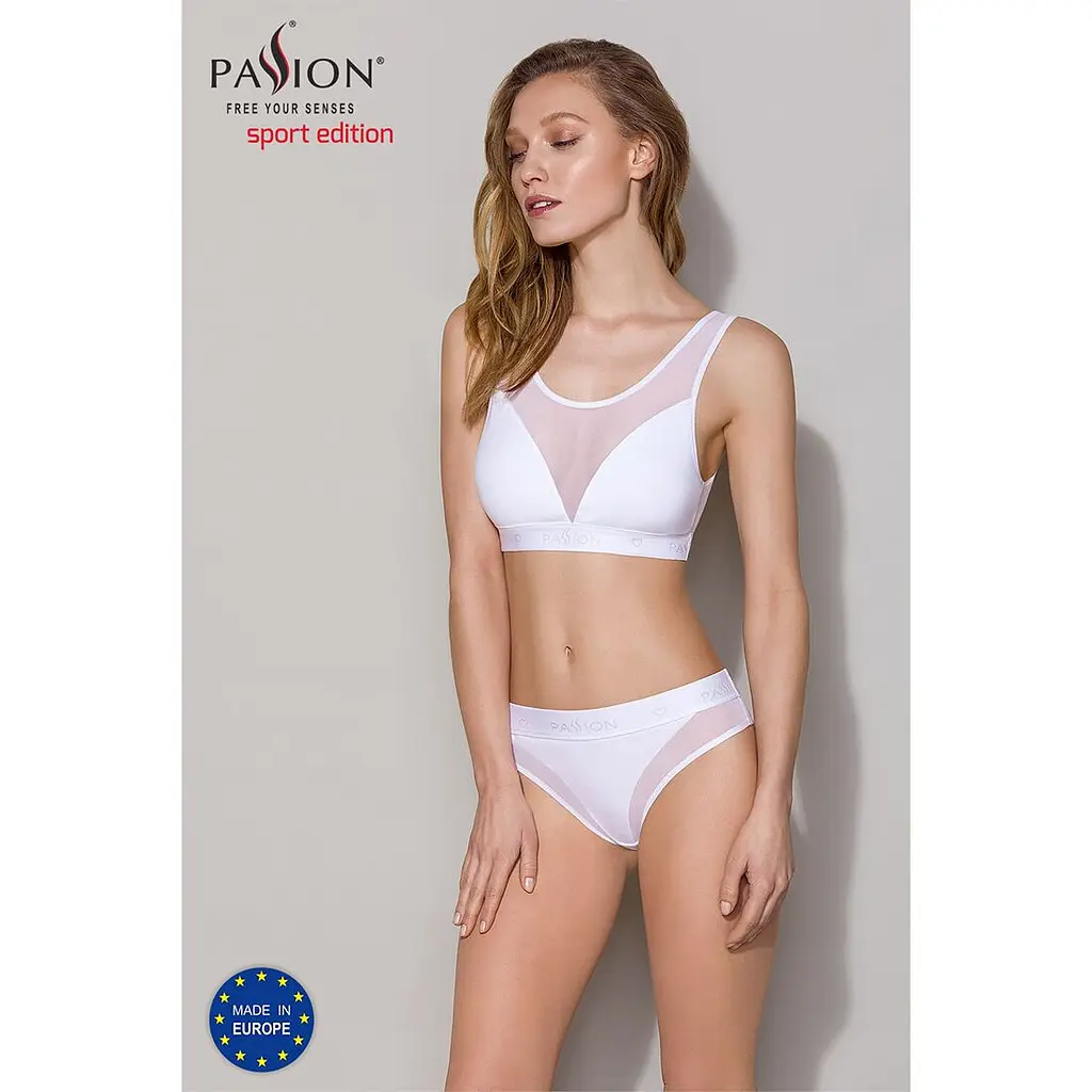 Топ з прозорою вставкою Passion PS002 TOP XL, white - фото 3