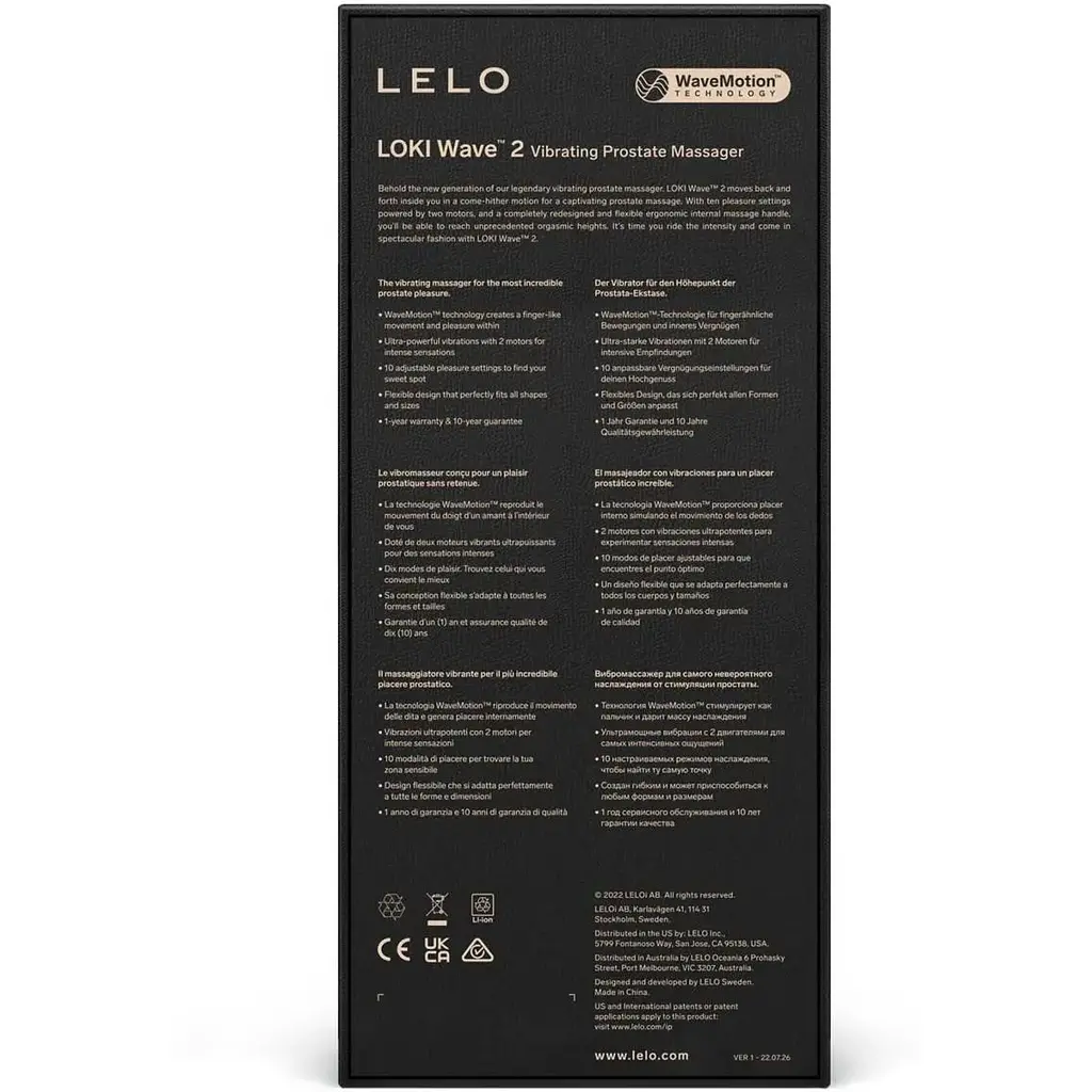 Масажер простати Lelo Loki Wave 2 Black 2 мотора рух + вібрація - фото 5